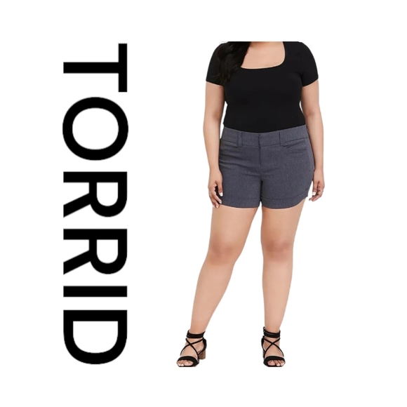 Torrid Studio Millennium Stretch Short Cuffed Heathered Blue Size 22 - Picture 1 of 13